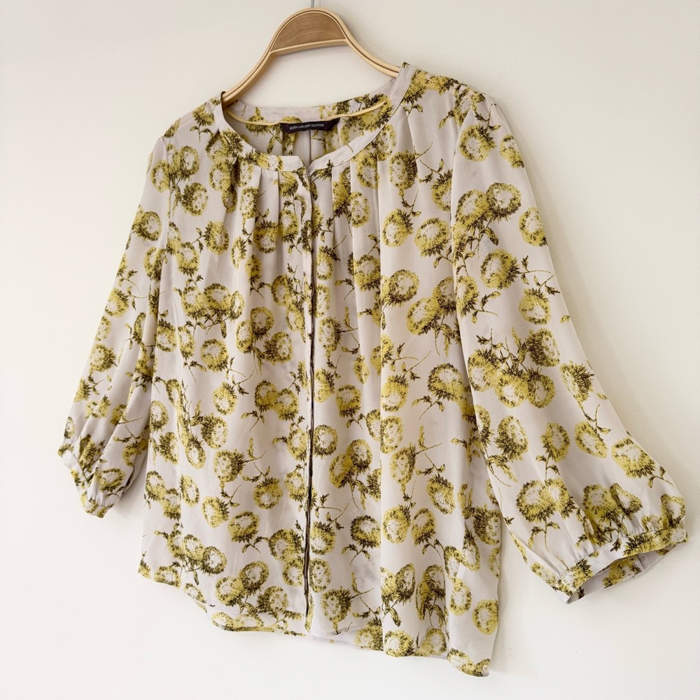 Boden Limited Edition Florence Yellow and Cream Dandelion Floral Top, Sz 10, EUC - Picture 4 of 12